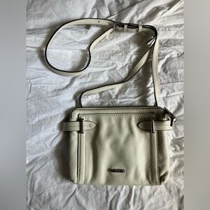 Ralph Lauren crossbody Gladstone DB zip vanilla leather purse adjustable straps